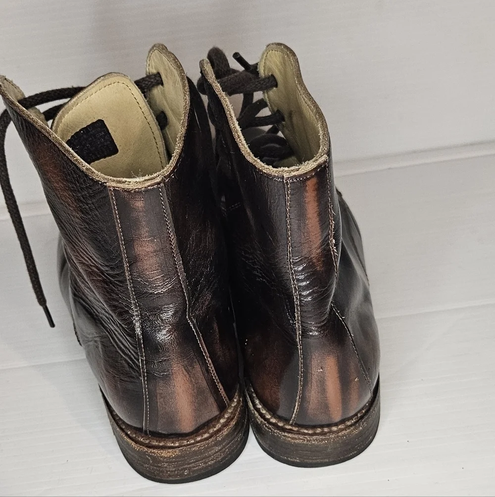 BED|STÜ Cobbler Series Men’s Two-Tone Brown Leather Lace-Up Boots – Handcrafted